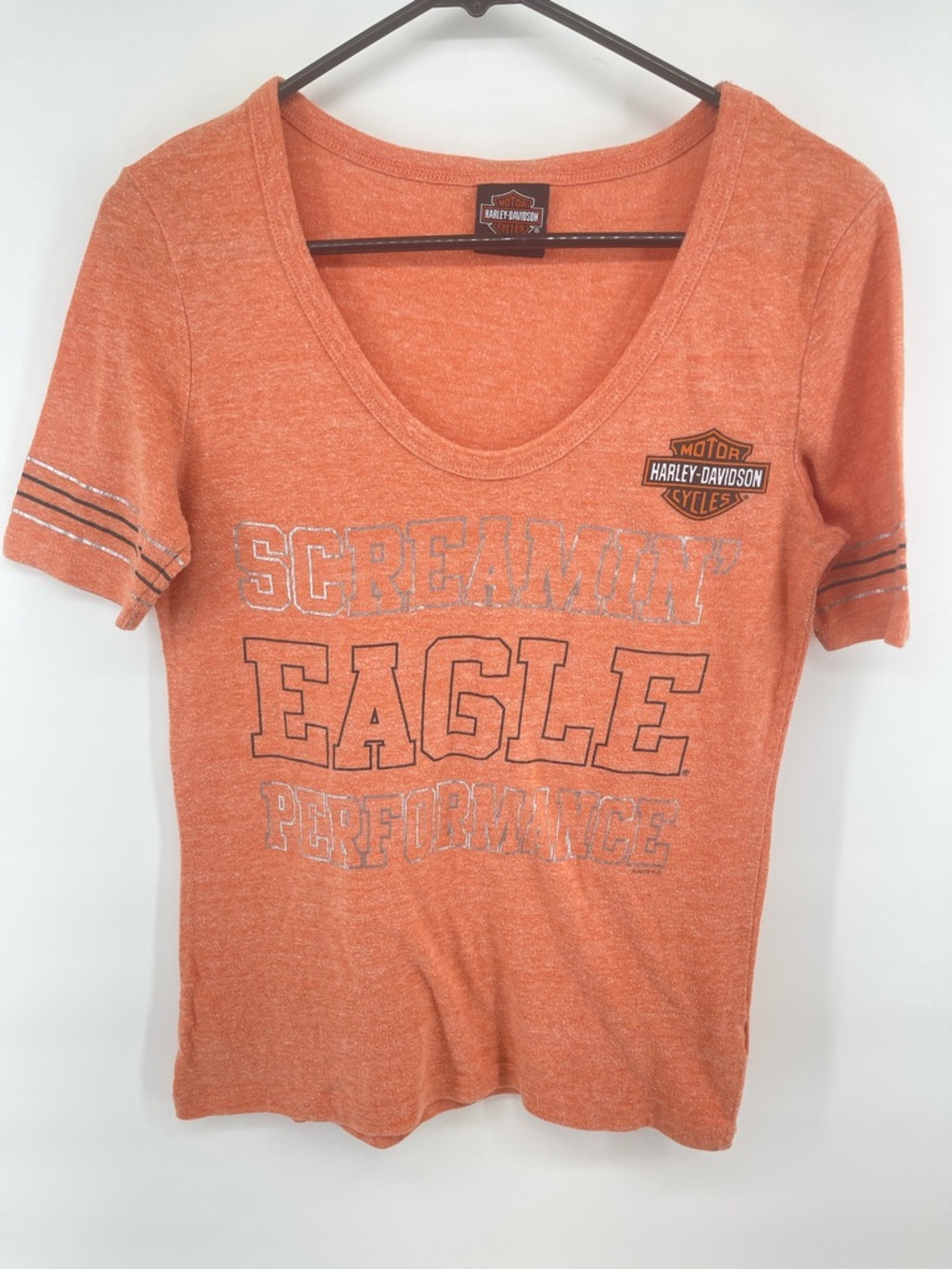 Harley-Davidson Screaming Eagle Performance Womens V Neck T Bikercore Moto Small